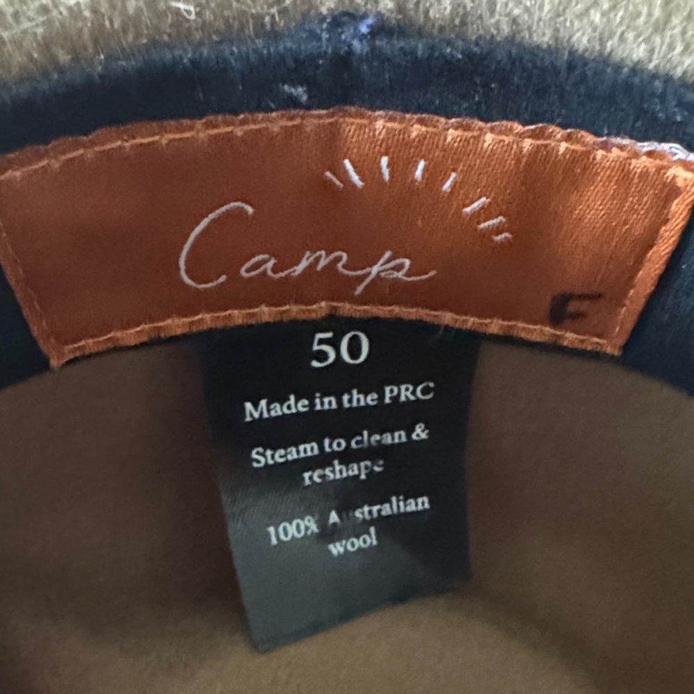 Camp the Label Kids Ford Fedora Hat in French Tan Australian Wool Size 50 - Picture 3 of 11